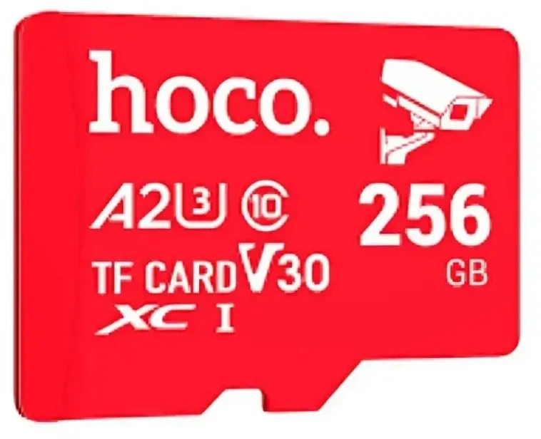 Atminties kortelė Micro SD 256GB class 10 UH-1 U3 V30 A2 Hoco red