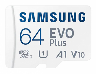 Atminties kortelė Samsung EVO Plus microSD 64 GB /MEMORY Micro SDXC EVO+ 64GB/V10 W/A MB-MC64KA/EU   Baltos spalvos
