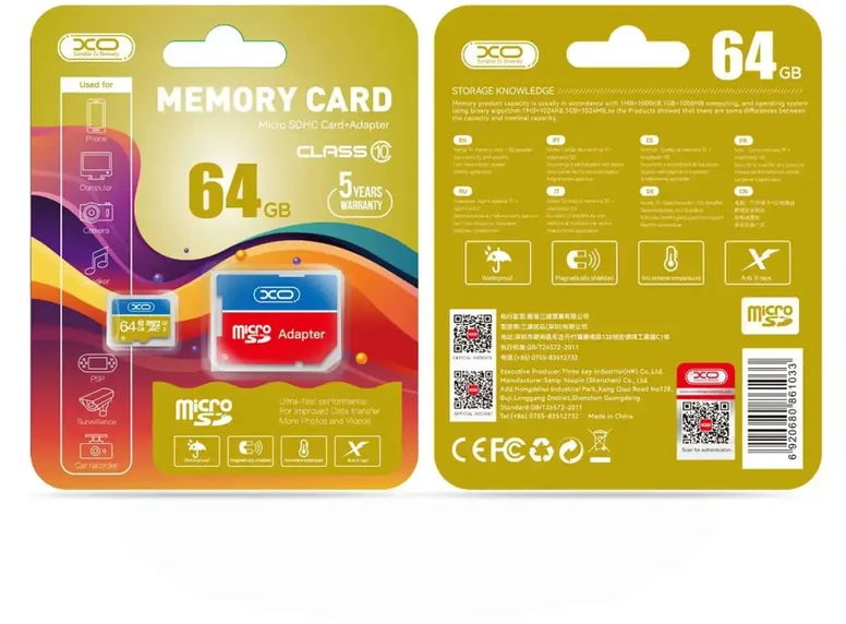 XO atminties kortelė 64GB Micro SDXC cl. 10 + adapteris