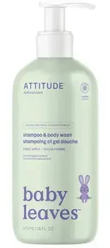 Attitude Baby Leaves Apple Baby Body Soap and Šampūnas 473 ml