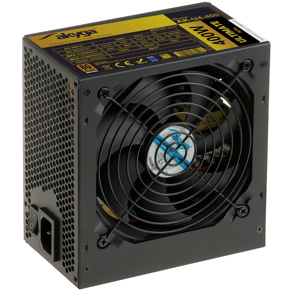 Akyga Ultimate ATX maitinimo šaltinis 400W AK-U4-400 80+Bronze Fan12cm P8 4xSATA PCI-E
