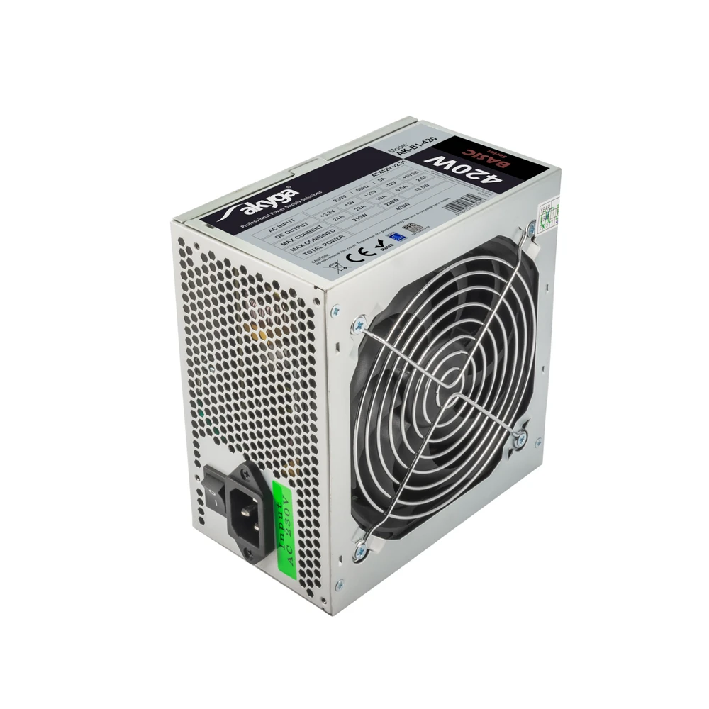AKYGA AK-B1-420 Basic ATX maitinimo šaltinis 420W AK-B1-420 Fan12cm P4 3xSATA