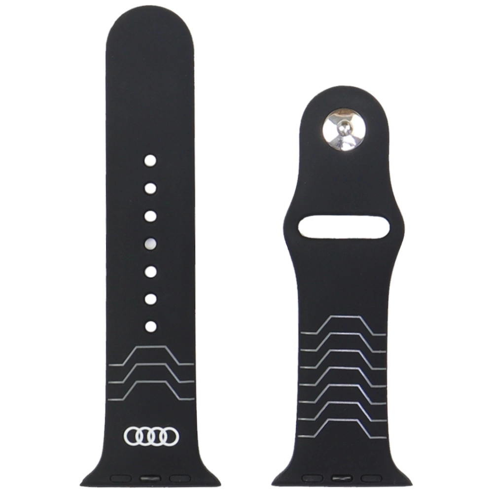 Apyrankė Audi Geometric Pattern Silicone Watch, skirta laikrodžiams 44/45/46/49 mm, juodos spalvos.