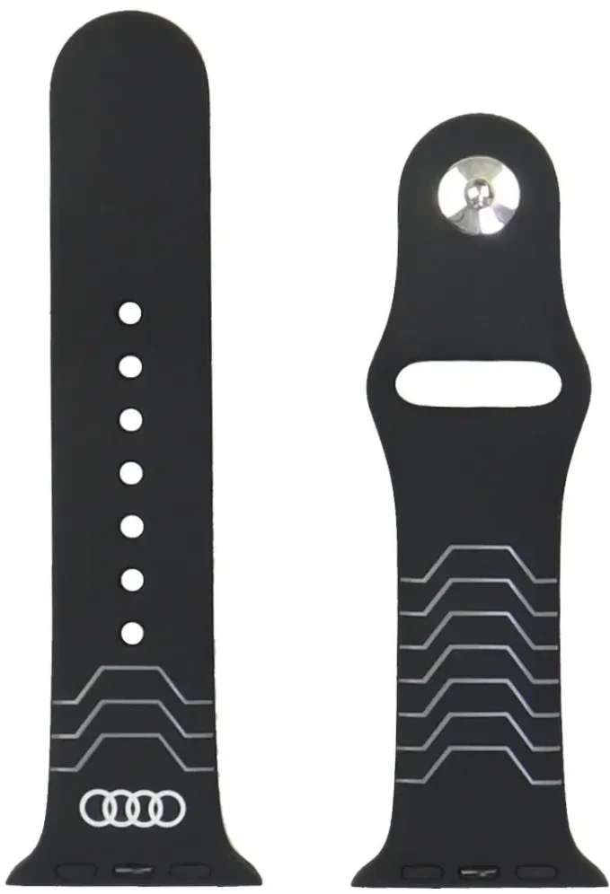 Audi Geometrinio rašto išmanaus laikrodžio dirželis, skirtas Apple Watch (40/41/42 mm) | Silikonas | juodas