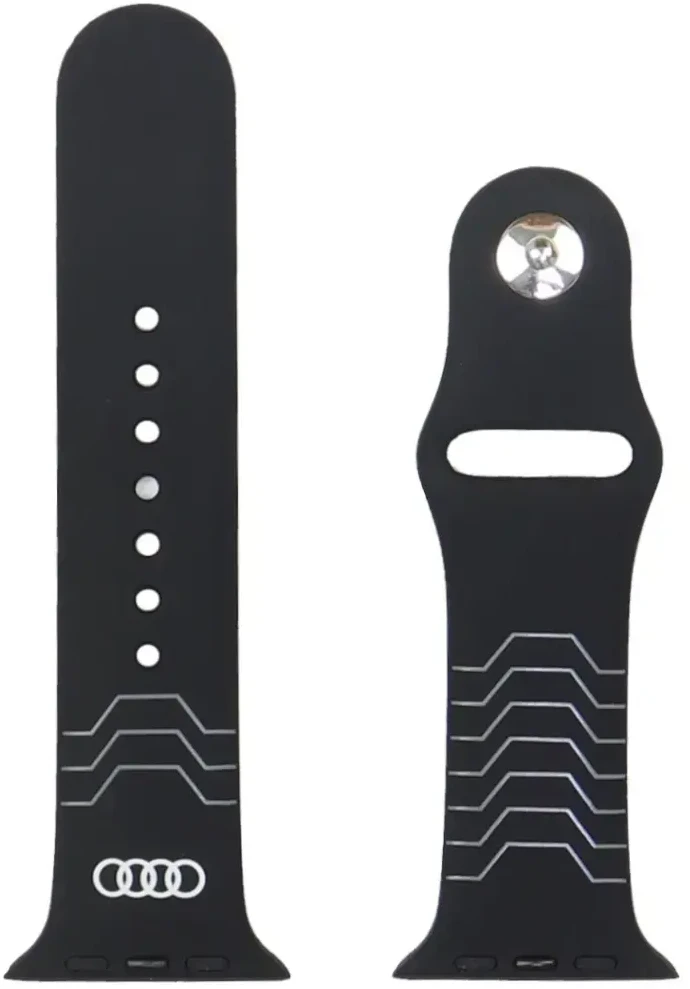 Audi Geometrinio rašto išmaniojo laikrodžio dirželis Apple Watch (44/45/46/49 mm) | Silikonas | juodas