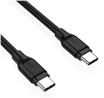 Aukey CB-CC1P OEM kabelis USB-C - USB-C 1m 60W PD 3A 5Gbps 20V PVC juodas