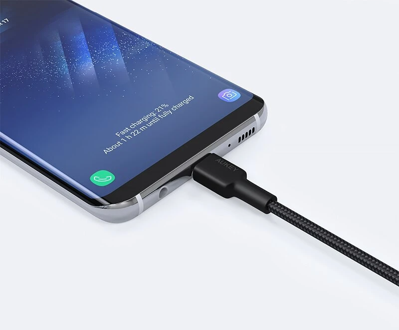 USB Kabelis - AUKEY CB-CD30 0.9m USB A į USB C Greito Įkrovimo Juodas
