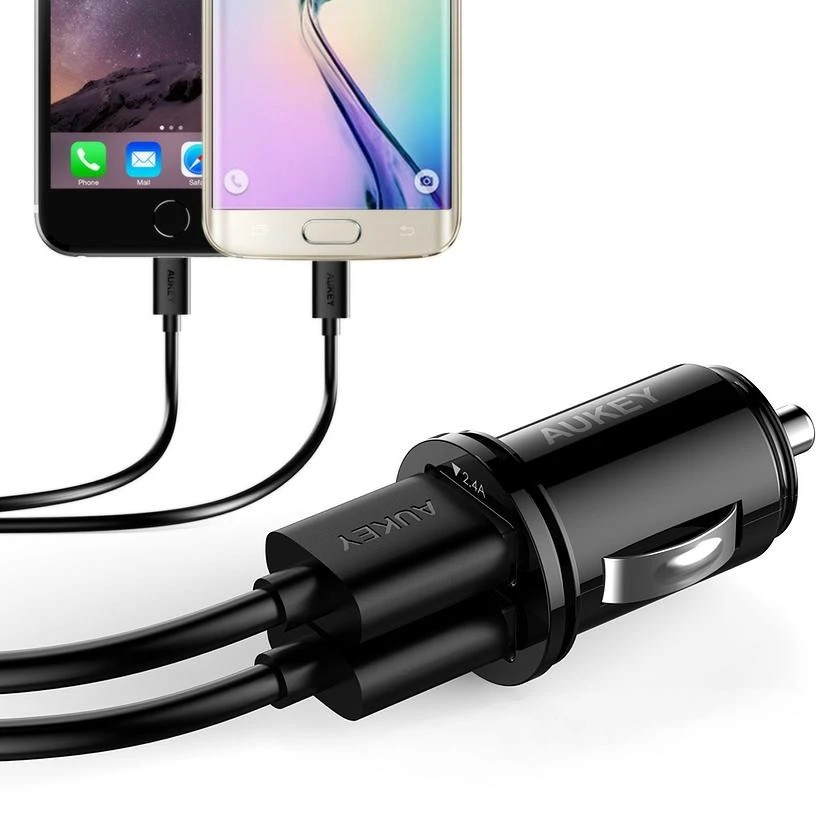 Aukey automobilinis įkroviklis CC-S1 2 x USB-A, 24 W