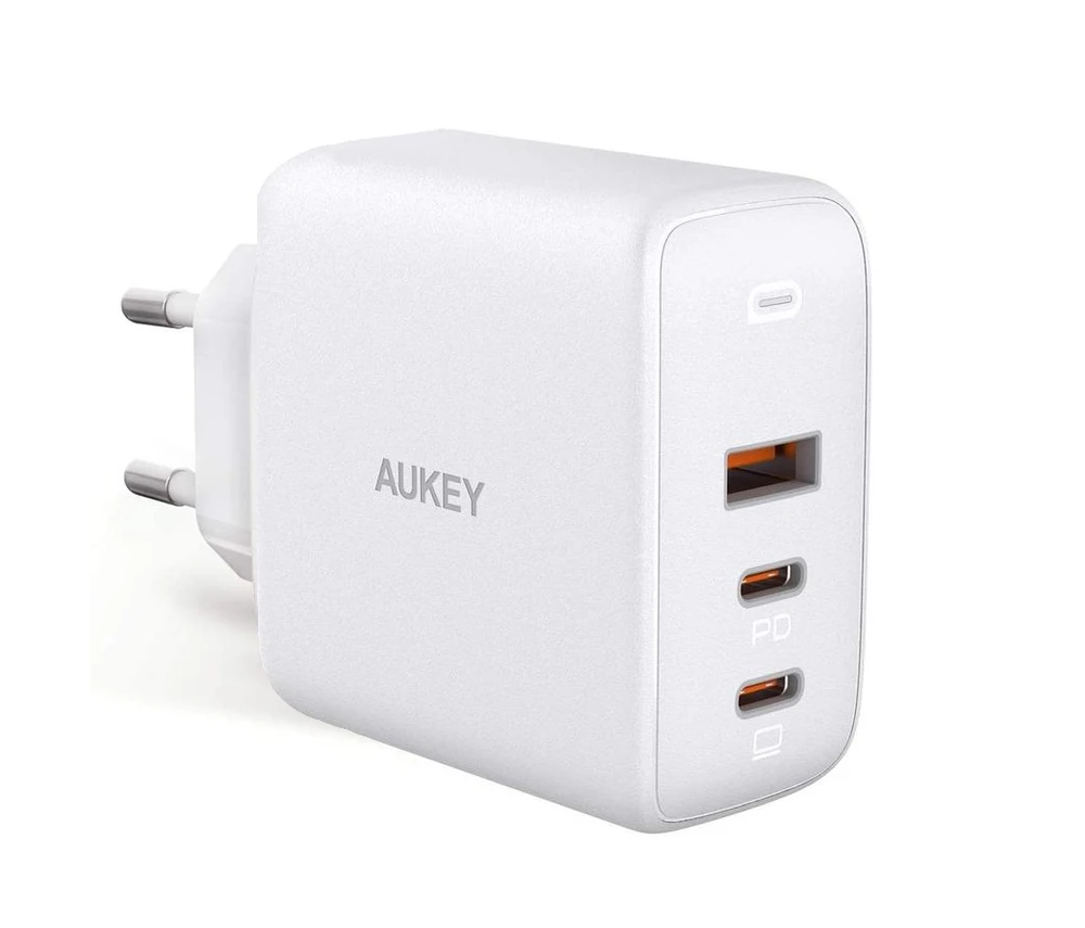 Aukey AUEKY Omnia Mix 3 PA-B6S Sieninis įkroviklis 1x USB 2x USB-C Maitinimo tiekimas 3.0 90W Baltas