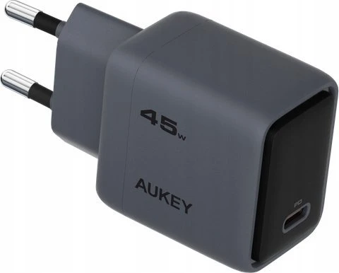 Sieninis įkroviklis 45W USB-C, PD GaN By Aukey Dark Pilkas