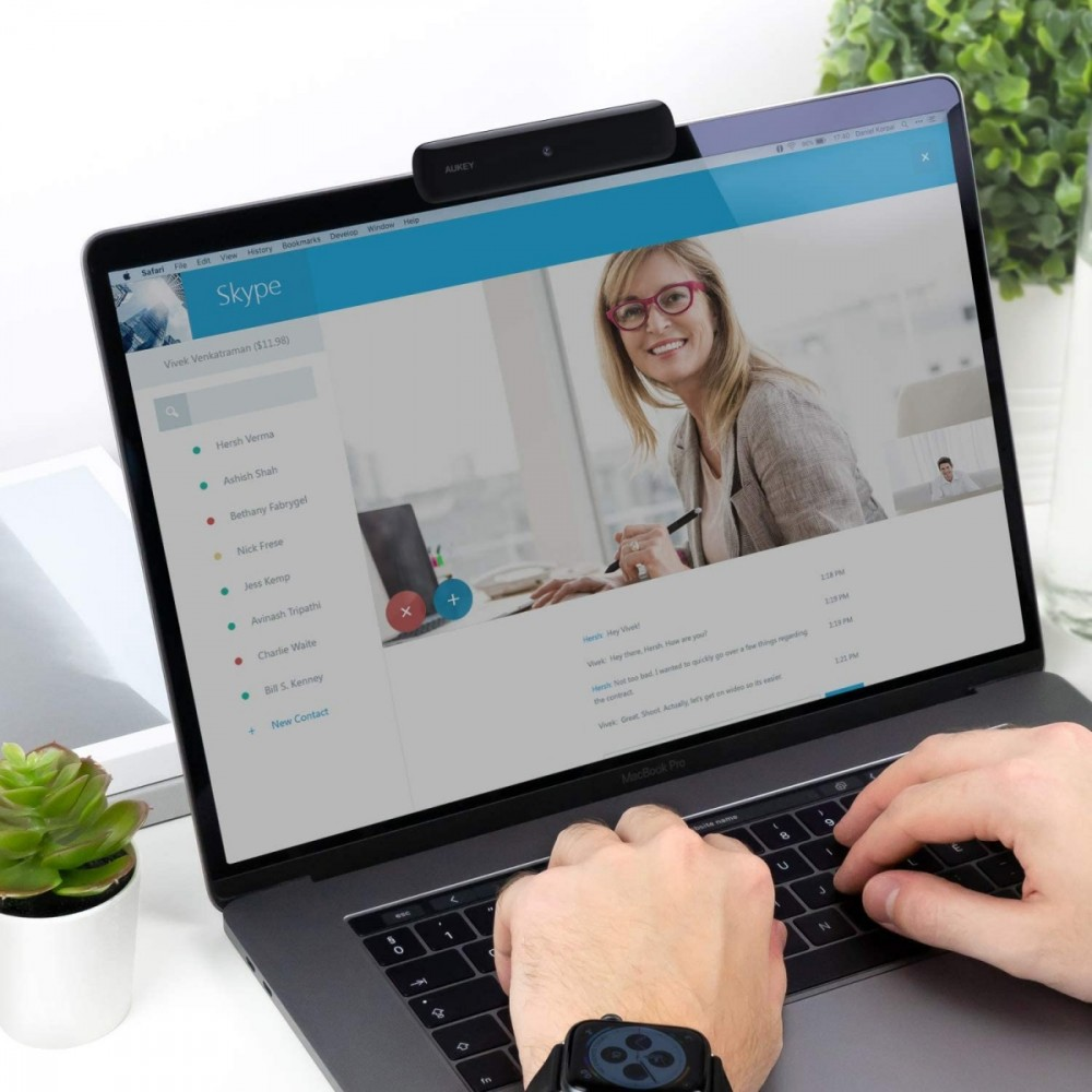 Internetinė kamera Aukey PCW1, Full HD Juoda