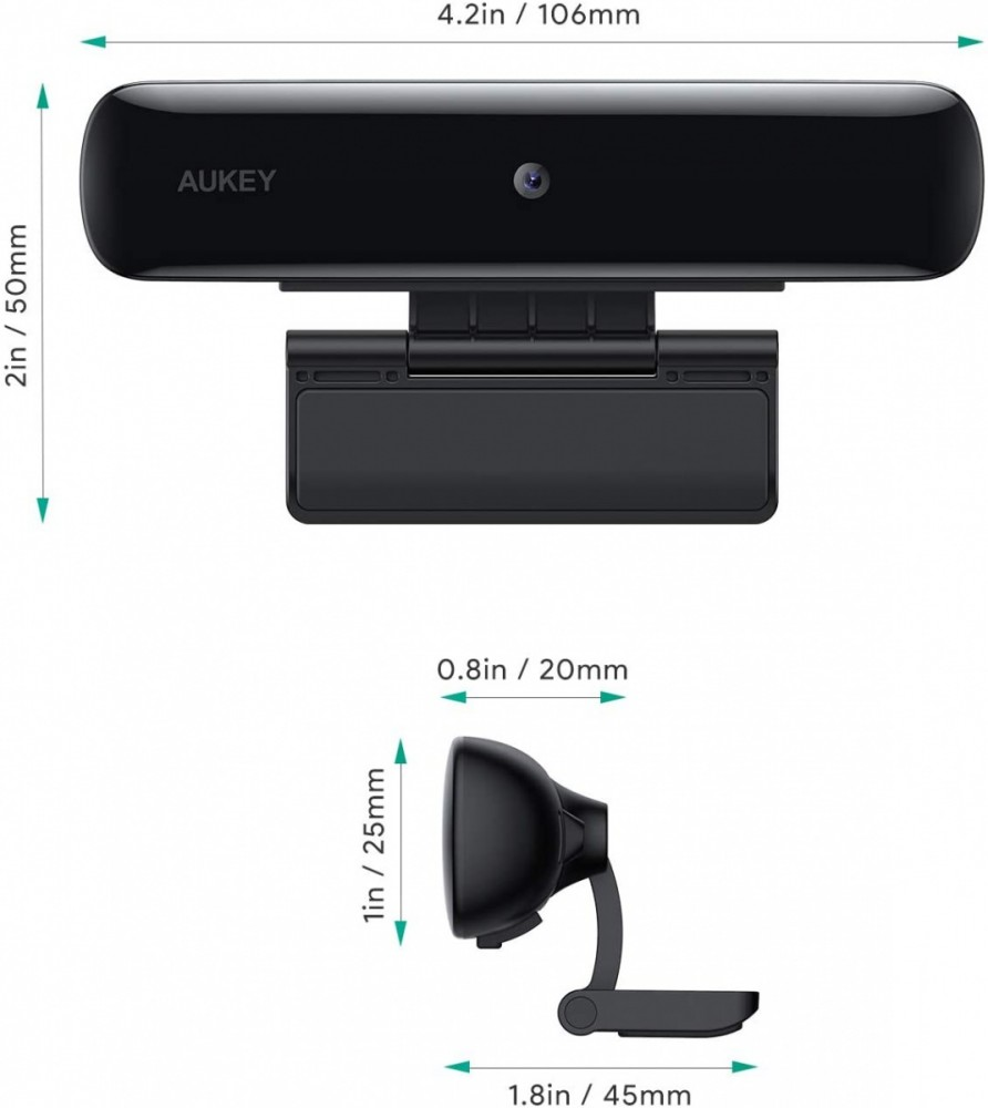 Internetinė kamera Aukey PCW1, Full HD Juoda