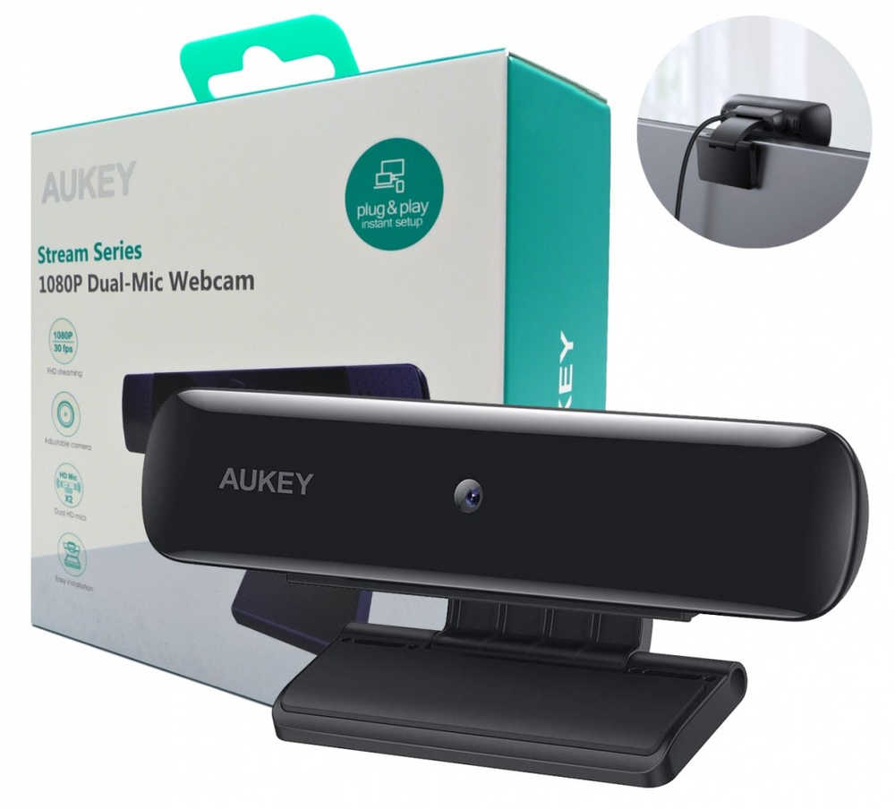 Internetinė kamera Aukey PCW1, Full HD Juoda