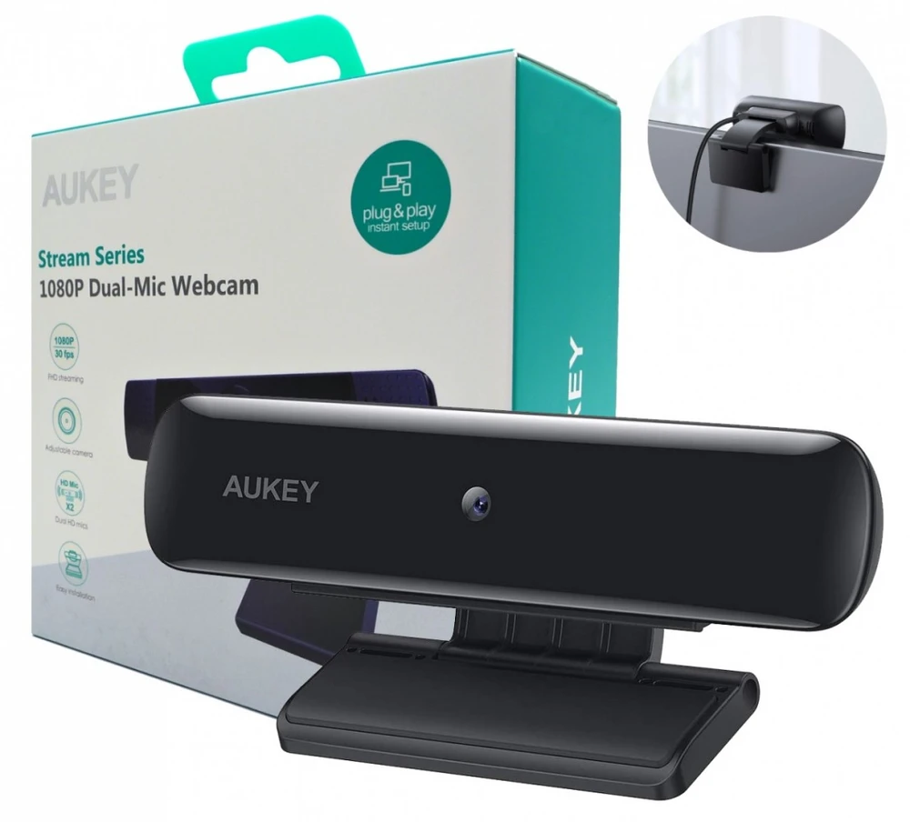 Internetinė kamera Aukey PCW1, Full HD Juoda
