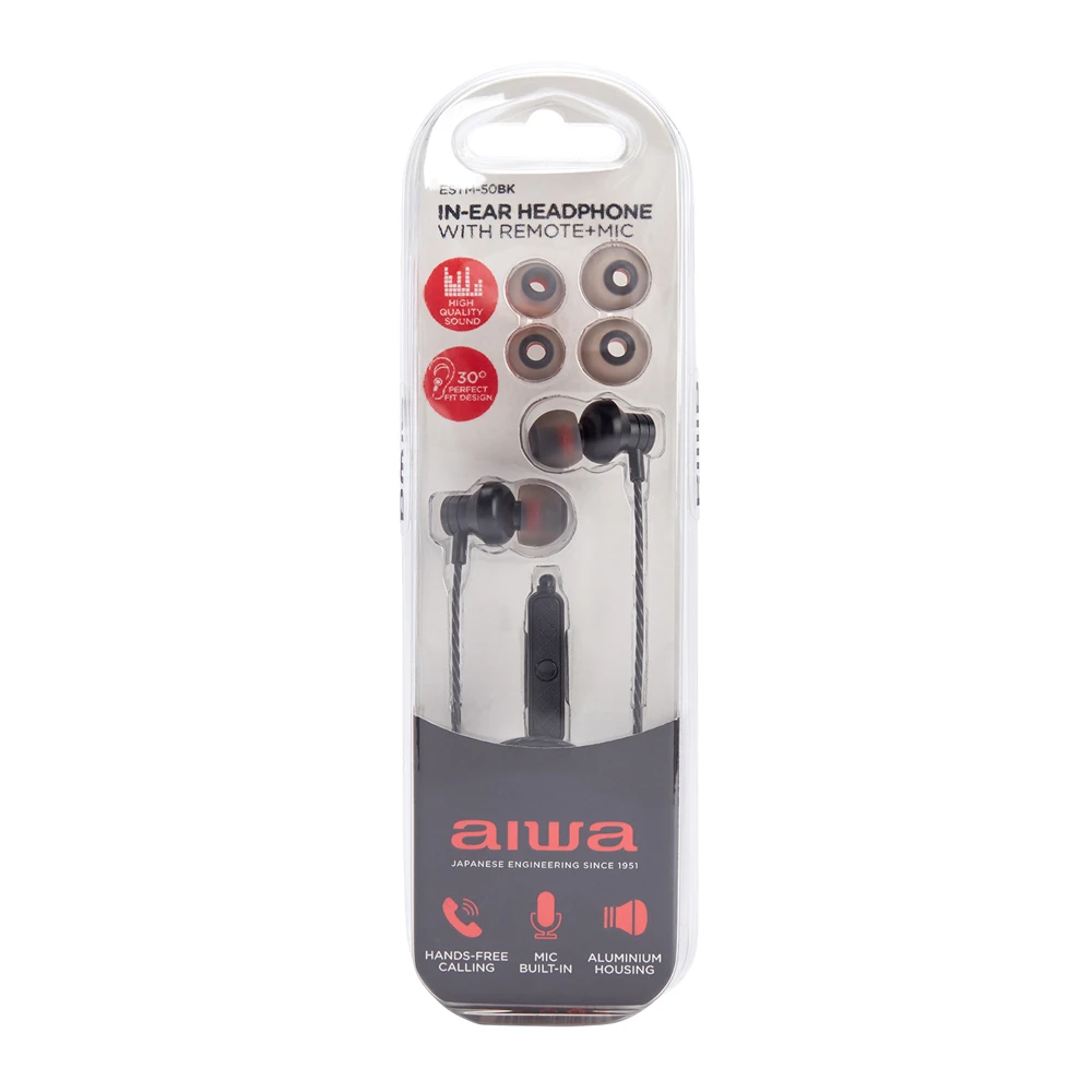 AUSINĖS 3.5MM ESTM-50BK AIWA JUODOS
