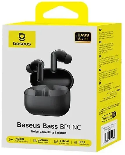 Ausinės Baseus Bass BF1 NC In-Ear True Belaidės Earphones Baby Rožinė