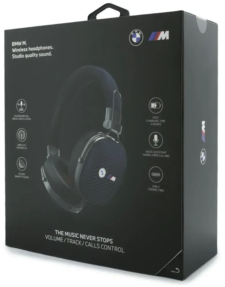 Ausinės su lankeliu ant galvos BMW Carbon Metal Parts ir Logos Bluetooth ENC tamsiai mėlyna