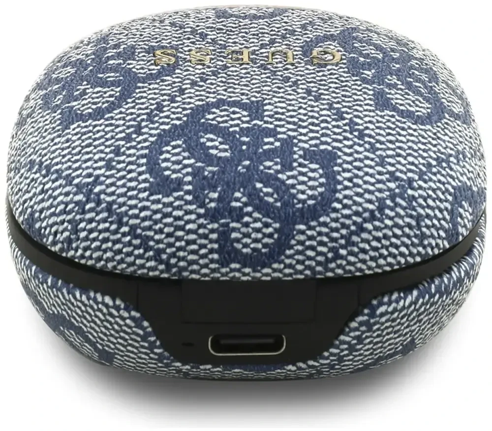 Guess PU 4G Metal Logo ENC TWS belaidės ausinės mėlynos spalvos