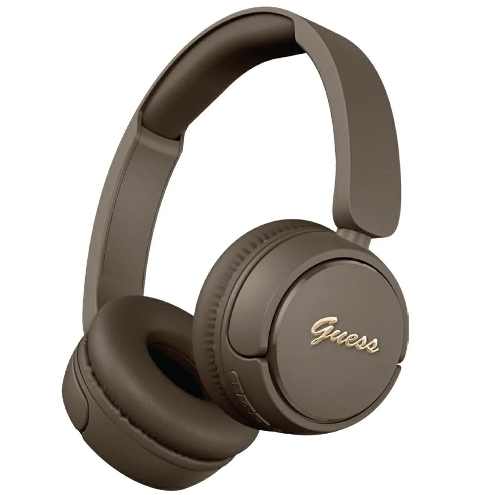 Guess Script Metal Logo belaidės ausinės rudos spalvos, modelis ...