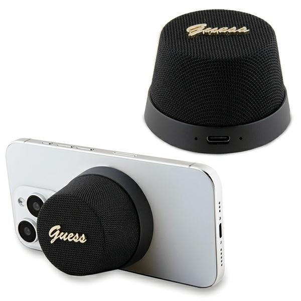 Guess Magnetic Script Metal Logo - Bluetooth garsiakalbis V5.3 juodas