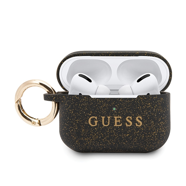 „Guess Ring“ silikoninis dėklas, skirtas „AirPods Pro“ – juodas ir auksinis