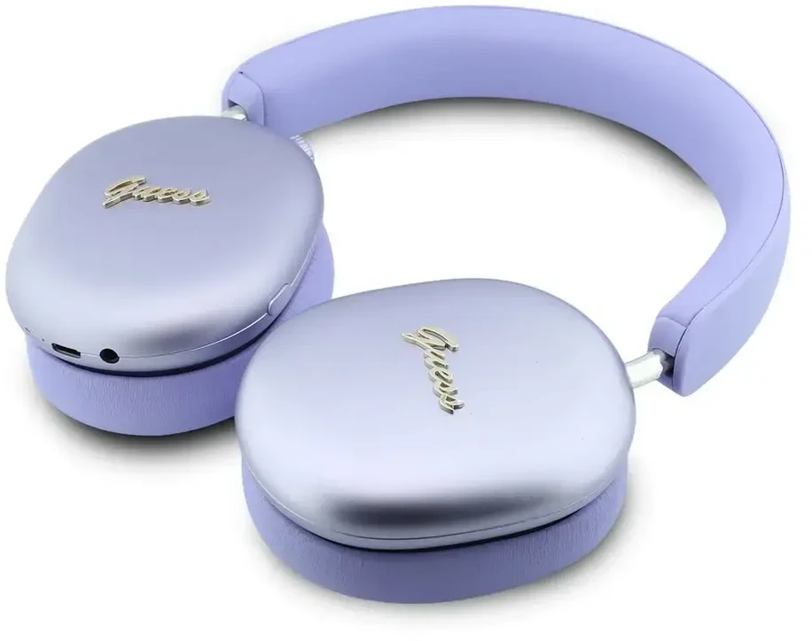 Guess Metallic Script Logo ENC belaidės ausinės, violetinės