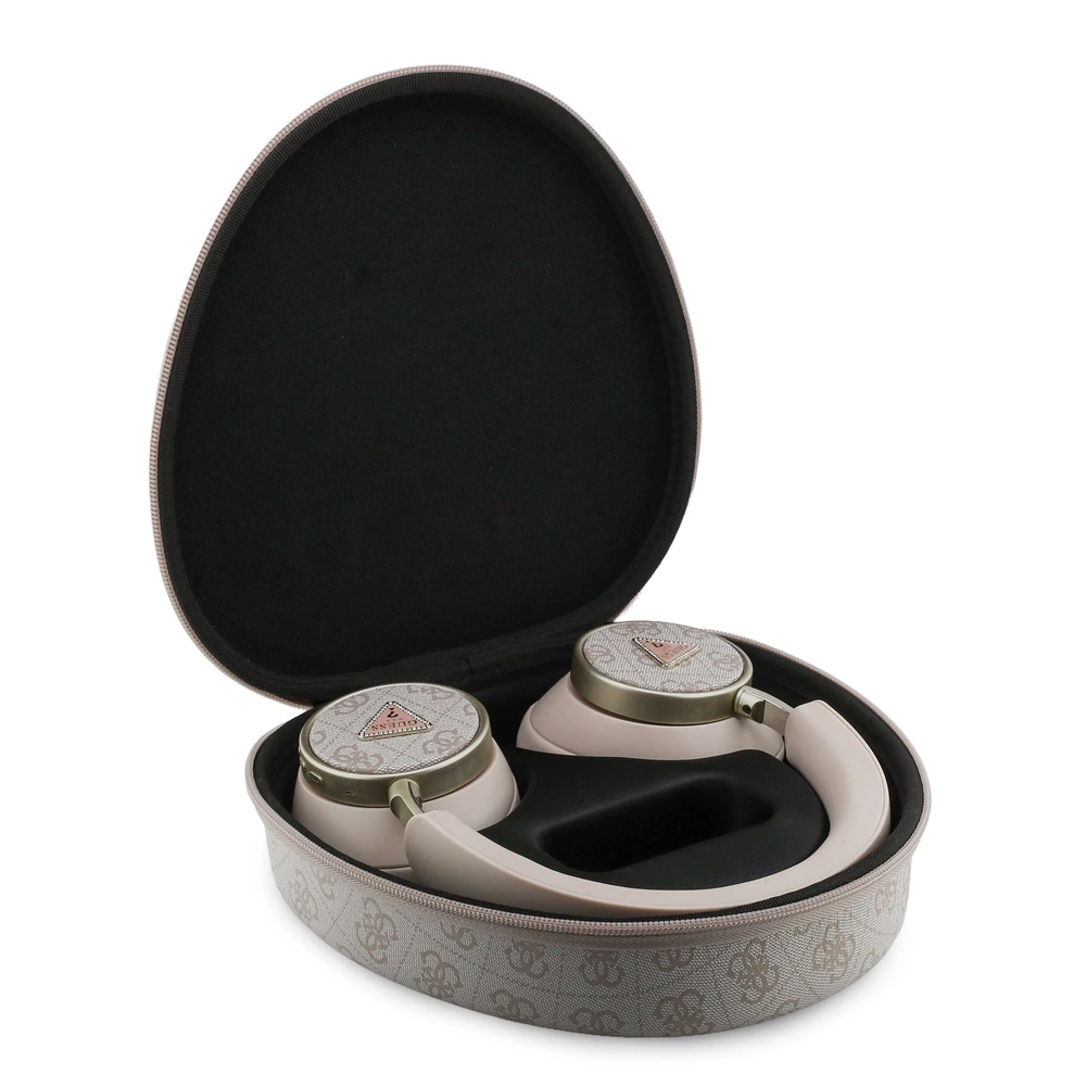 Rožinės Guess ausinės dėkle