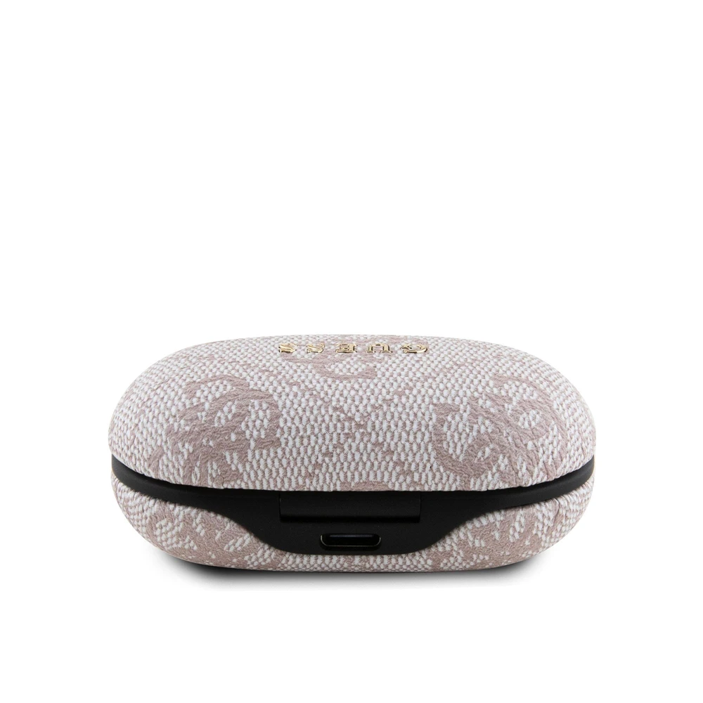 Ausinės Bluetooth TWS + ENC Guess 4G Metal GUTWSP4EGP rožinės spalvos
