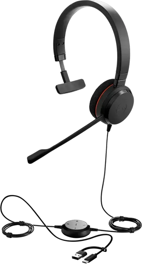 Ausinės Jabra Evolve 20 USB-A amp C MS Mono