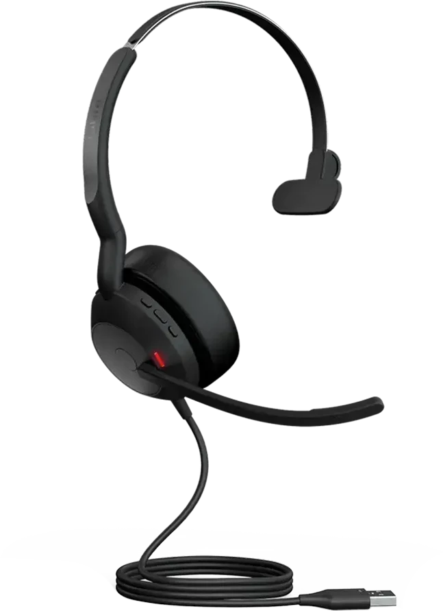 Ausinės - Jabra Evolve2 50 MS Mono ausinės (laidinės, triukšmo slopinimas, dviguba jungtis)