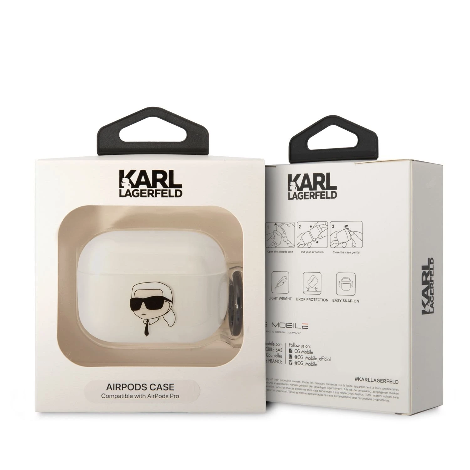 Karl Lagerfeld KLAPHNIKTCT AirPods Pro dėklas skaidrus Karl`s Head