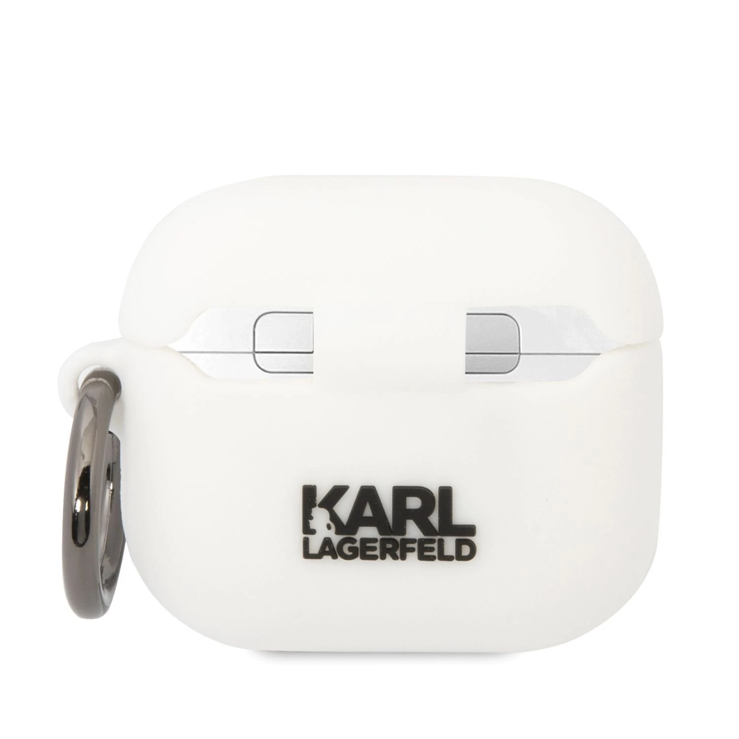 Karl Lagerfeld KLA3RUNIKH AirPods 3 dėklas baltos spalvos silikoninis Karl Head 3D