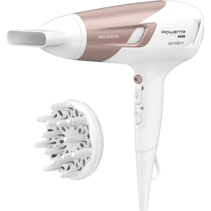 Plaukų Džiovintuvas - Rowenta Studio Dry CV5830F0 Ion Booster 6 Speed/Temp Baltas Rose Gold