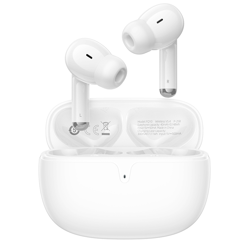 Borofone ausinės Bluetooth TWS FQ10 Joyful baltos spalvos