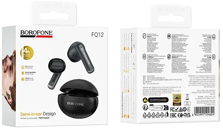 Oem Borofone TWS Bluetooth ausinės FQ12 Nice juodos spalvos