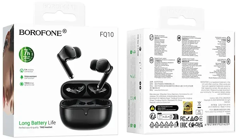 Oem Borofone ausinės Bluetooth TWS FQ10 Joyful juodos spalvos