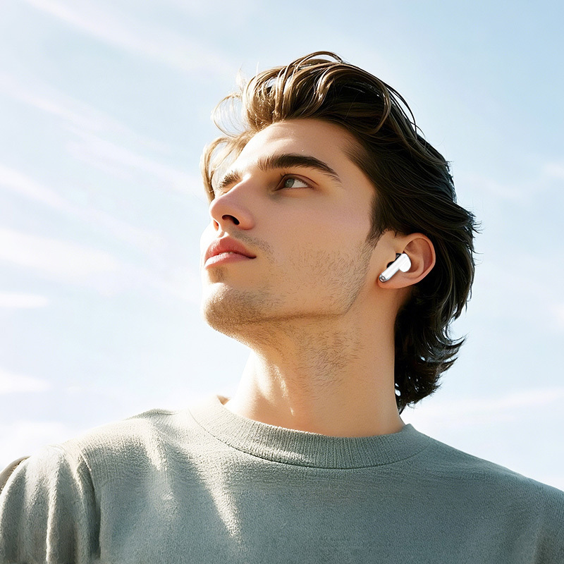 Borofone ausinės Bluetooth TWS FQ10 Joyful baltos spalvos