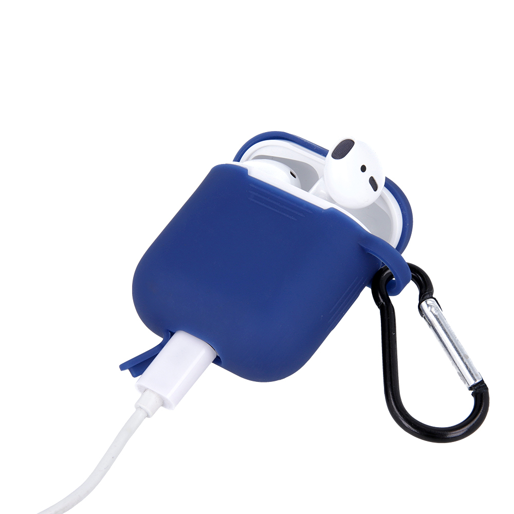 Greengo TelForceOne Dėklas ochronne su haczykiem do Airpods 1/2 tamsiai mėlyna