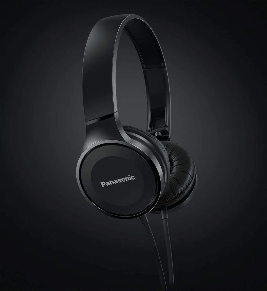 Stereofoninės ausinės su mikrofonu Panasonic RP-HF100ME-K, Juodos