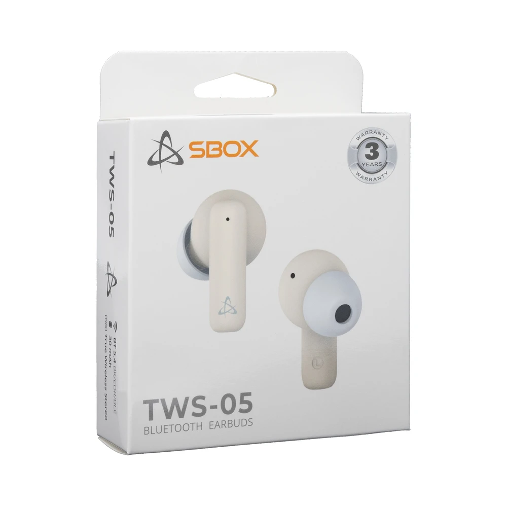 Ausinės Sbox EB-TWS05 rusvai gelsvas