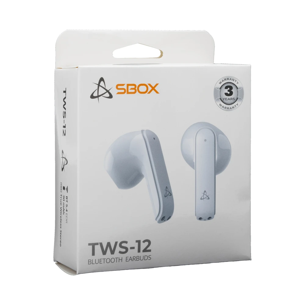 Ausinės Sbox EB-TWS12 Baltas