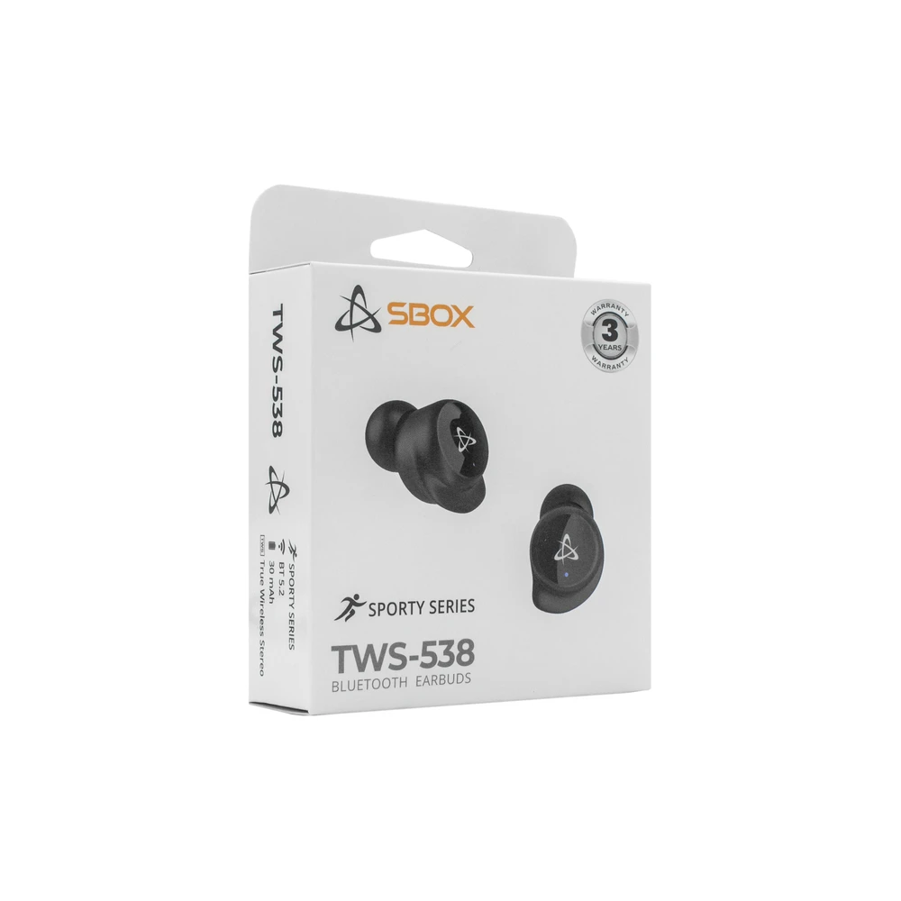 Ausinės Sbox EB-TWS538 juodos spalvos