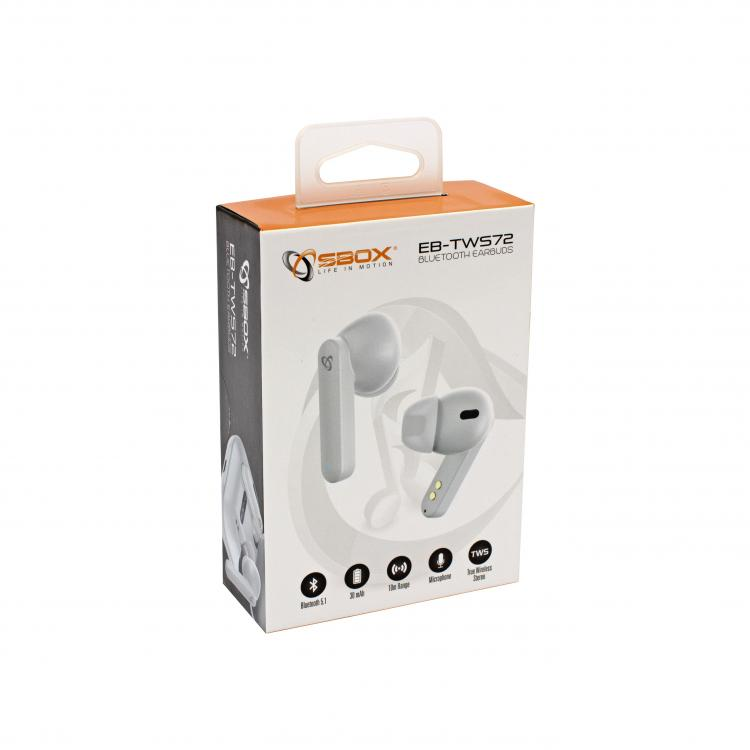 Ausinės Sbox Technology Sbox EB-TWS72 baltos spalvos