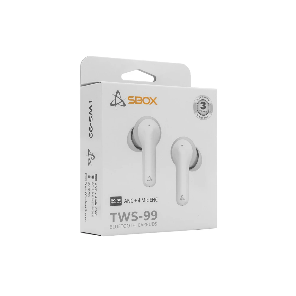 Ausinės Sbox EB-TWS99 Baltas