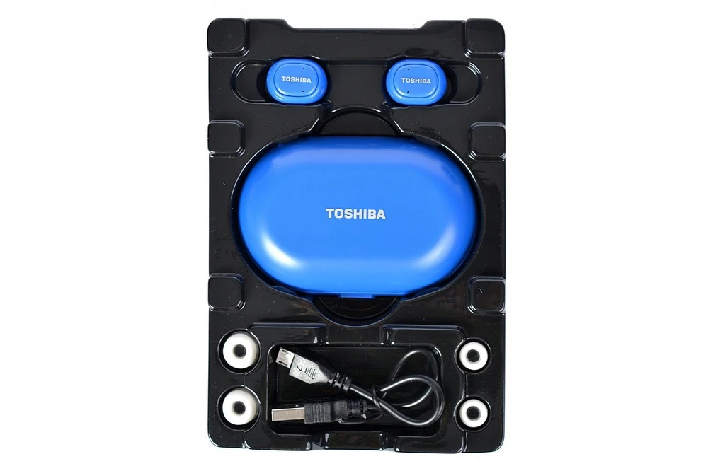 Toshiba AMP RZE-BT900E mėlynos ausinės pakuotėje