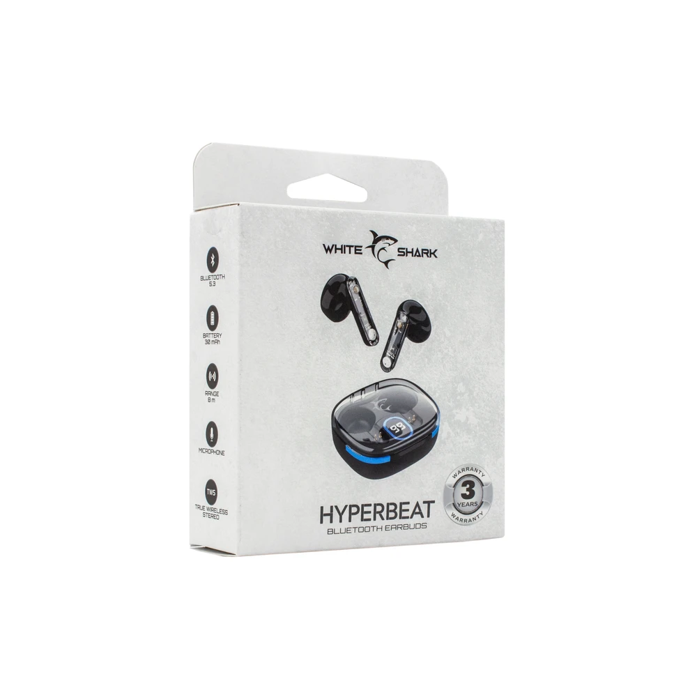 Ausinės White Shark Baltas Shark GEB-TWS37 HyperBeat Juodas