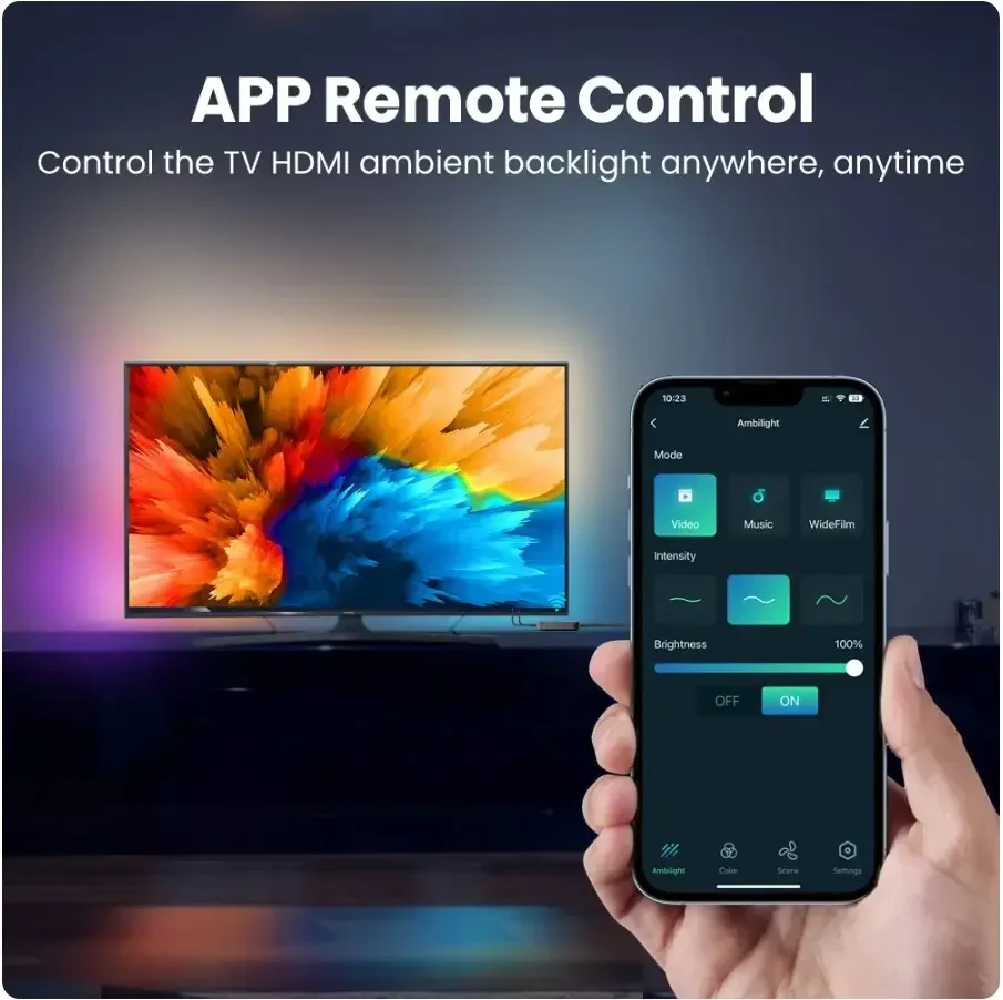 Avatto TV ar monitoriaus 55–69 colių apšvietimo rinkinys, HDMI SYNC box, skaitmeninis