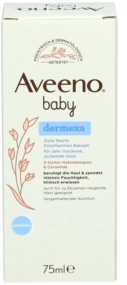 „Aveeno Baby Dermexa“ minkštinamasis balzamas gerai nakčiai (75 ml)