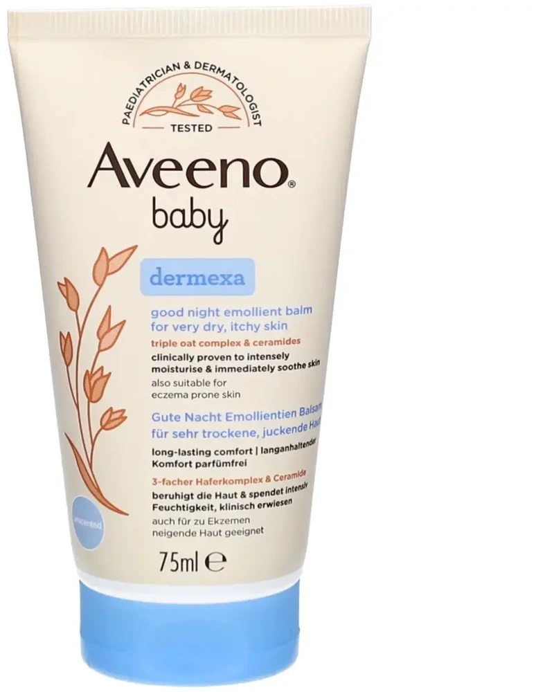 „Aveeno Baby Dermexa“ minkštinamasis balzamas gerai nakčiai (75 ml)