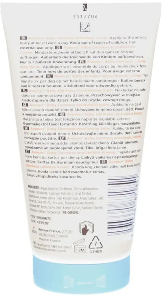 Aveeno Kūdikių minkštinamasis Dermexa kremas 150 ml